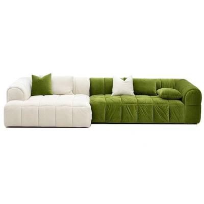 China La tela echada a un lado doble heló el terciopelo retro Sofa Square Combination en venta