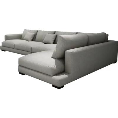 China Praktische Sectionele Stoffendouane L-vormig Sofa Bed Te koop