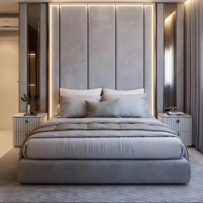 China Het commerciële van de het Meubilair Moderne Luxe van de Hotelslaapkamer van de de Flatvilla Bed van de het Linnenstof Te koop