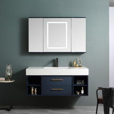 China Modern Wall Mounted Bathroom Cabinet Group Sink Hotel Bathroom Furniture Custom for sale