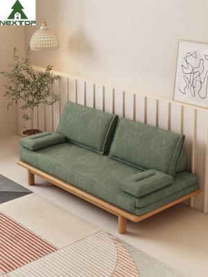 China Nieuwigheids Vouwbare Inkrimpbare Douane Vriendschappelijk Sofa Bed Green Linen Environmental Te koop