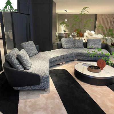 China Luxushotel-Lobby-Aufnahme modularer Sofa Set High-End Villa Fabric Grey Linen Sofa zu verkaufen