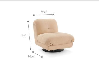 중국 High End Hotel Lobby Furniture Simple Frosted Leather Swivel Single Lounge Chair 판매용