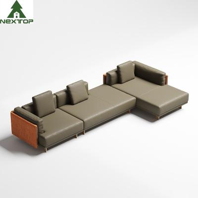 China Italian Modern L Shape Corner Sofa Set Furniture For Lobby Living Room zu verkaufen