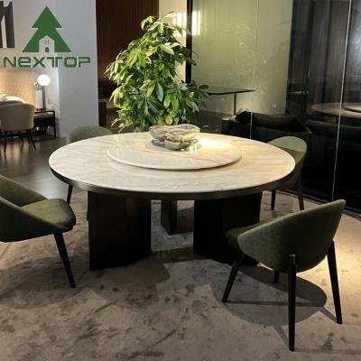 중국 Modern Kitchen White Dining Table And Green Chairs Swivel Round Dining Table 판매용