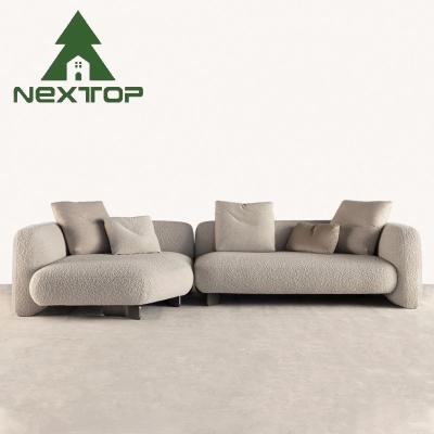 China Modern Sofa Cream Style Casual Lobby Reception Sofa Set Cotton Fabric for sale