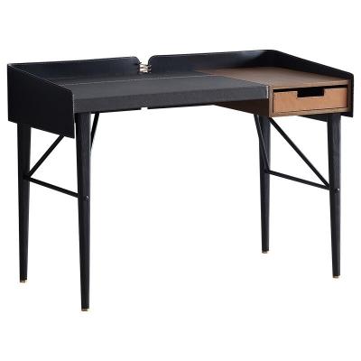 Cina Saddle Leather Minimalist Design Modern Writing Desk Hotel Bedroom Study Table in vendita