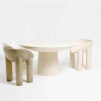 China Art Elephant Legs Hotel Coffee Table Fiberglass Simple Round Dining Table Chairs Set zu verkaufen