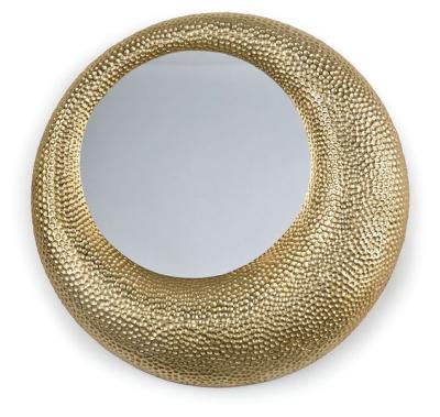 Chine Miroir circulaire en or martelé à la broche pour les chambres d'hôtel à vendre