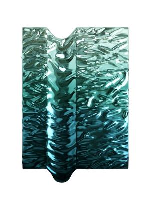 China Premium 304 316 SS Plating Water Ripple Wall Art Decor Voor Modern Star Hotel Lobby Te koop