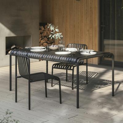 Chine Hôtel 5 étoiles style minimaliste Table noire pour 6 personnes à vendre