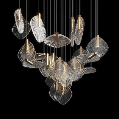 Κίνα Εκτός προτύπου Custom Whole House Chandelier Glass Disc Metal Art Piece Lights Ηλεκτρονικά φώτα προς πώληση