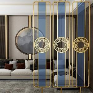 China Hotel Decoration Modern Minimalist Indoor Decoration Stainless Steel Screen for sale