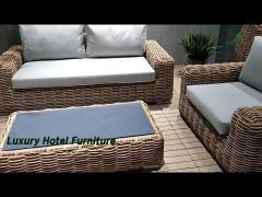 Garden Luxury Hotel Furniture Sofa Set Wicker Rattan For Outdoor