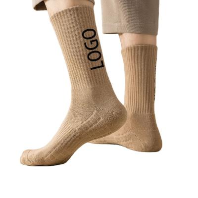 China Breathable Stripes sport soccer team socks Cotton Sport Socks with Logo Private Label Bamboo Design Own Logo Men Sock for sale