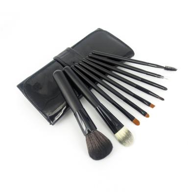 China Angular Blush Professional Wholesale 8pcs Black Makeup Brush With Cosmetic Case Private Label Set Acceptable OEM Tools Wood for sale