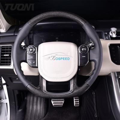 China Het zwarte van de de Vezelreeks van de Leerkoolstof Land Rover Steering Wheel 350mm met Streep Te koop