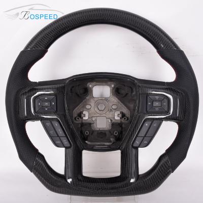 China Sport-Twill-Glanz-Ford Carbon Fiber Steering Wheel-Raubvogel-rotes Leder zu verkaufen