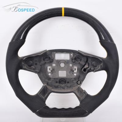 China Gelbes Streifen-Ford Carbon Fiber Steering Wheel-Schwarzes lederne 350mm zu verkaufen