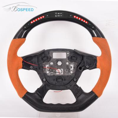 China Orange Glanz-Schwarz-Raubvogel Alcantara Ford Carbon Fiber Steering Wheel zu verkaufen