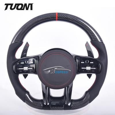 China Black Leather Mercedes Benz Steering Wheel Carbon Fiber Car Accessories for sale