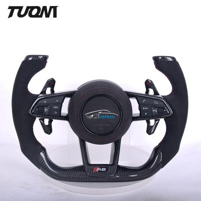 China Black Suede Leather Carbon Steering Wheel Audi R8 TTRS A3 A4 A5 RS3 Plane Shape for sale