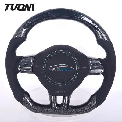 China VW Volkswagen Golf6 GTI 6R Black Carbon Fiber Leather Steering Wheel OEM Steering Wheels for sale