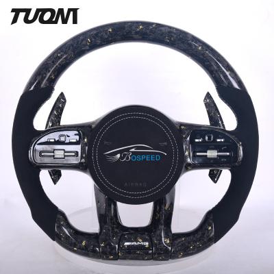 China Suede Mercedes Benz Steering Wheel A45 W204 W205 CLE GLC Forged Carbon Fiber Steering Wheel for sale