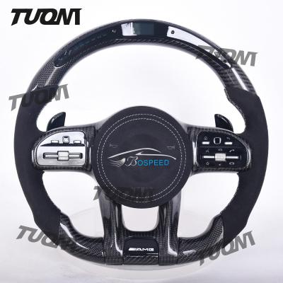 China Weiche Mercedes Benz Car Steering Wheel With-Kohlenstoff-Faser LED-Anzeige zu verkaufen