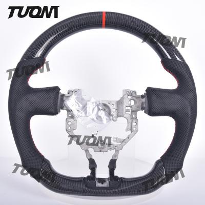 China Modern Black Leather Carbon Fiber Toyota Steering Wheel Lightweight Flat Bottom Easy Install en venta