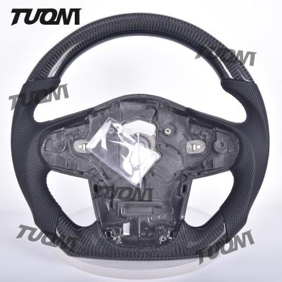 中国 Universal Leather Carbon Fiber Steering Wheel Flat Bottom Ergonomic Grip LED Support 販売のため