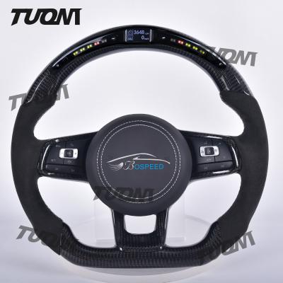 中国 VW Volkswagen Carbon Fiber Alcantara Leather Steering Wheel with LED Display 販売のため