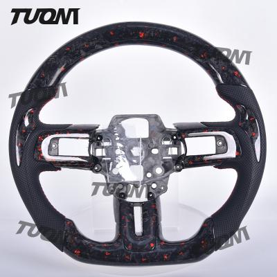 中国 Custom Stitch Color Ford Carbon Flat Bottom Steering Wheel with Leather Grip for Enhanced Control 販売のため