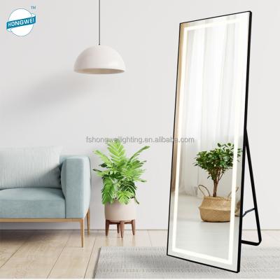 China Country Hotel Bedroom Vanity Enclosure Bathroom Illuminated Integral Mirror With Touch Sensor Anti Fog CCT Dimmable for sale