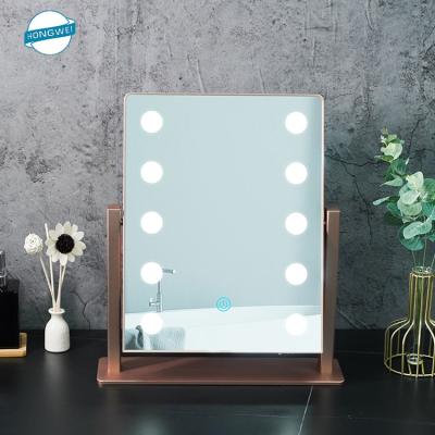 China Fashion Design Magnifying Modern Wall Mounted Aluminum Frame Led Make Up Mirror Light for sale