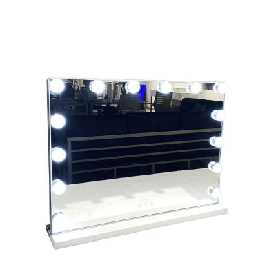 China Lighted Table Beauty Salon Mirrors With 14 Led Bulbs for sale