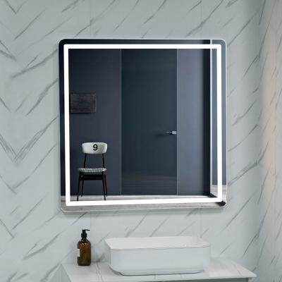 China Factory Magnifying Bath Mirrors Modern Touch Sensor Intelligent Smart Display Bathroom Mirror With Led Light for sale