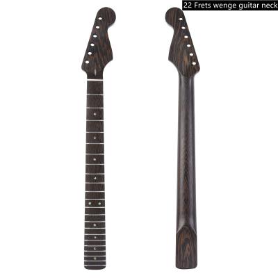 China Electric Guitar Neck 22 Fret Satin Finish Wenge Wood St Style Guitar Neck for sale