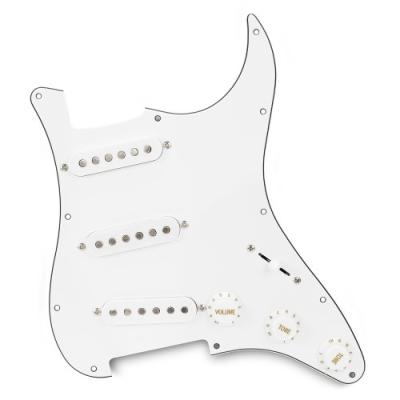 China White SSS Pickguard Loaded Single Coil Scratchplate Prewired Guitar Pickguards 3 Prewired for sale