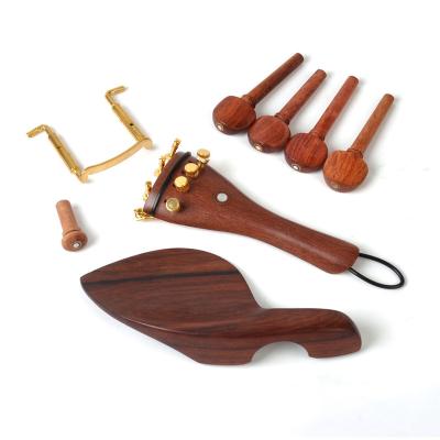 China Rosewood 4/4 Violin Parts Chin Rest Tuning Peg Fine Tailpiece 4/4 Violin Tuners Set Fiddle Accessories for sale