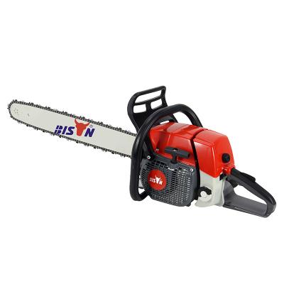 China 2-Stroke Bison big saw 381 gasoline chain saw 2stroke china chainsaw 72cc professional portable chainsaw motosega da potatura for sale