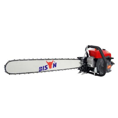 China 2-Stroke Bison ms070 105 cc chainsaw long rear handle support 30''/36''/42'' guide bar chain saw gasoline chainsaws prices for sale