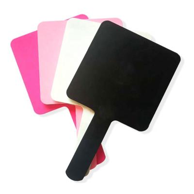 China 2021 Plastic Mirror Square Handle Logo Makeup Mirror Portable Dressing Makeup Mirror for sale