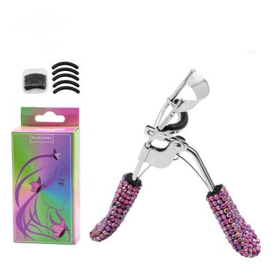 China Professional PASSIONATE Hot Selling Faux Stone Stainless Steel Bling Eyelash Curler Makeup Tools for sale