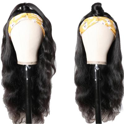 China Easy to install; No Glue & No lace; Hot Selling Friendly Lazy Girl Headbands Cuticle Aligned Virgin Hair Headband Wigs Black Women's Wig for sale