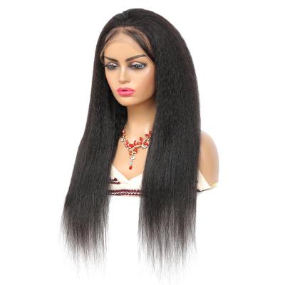 China Good Quality Handmade Weft Factory Directly Bundles Afro Curly Straight Human Hair Full Lace Front Wigs Glueless Wig for sale