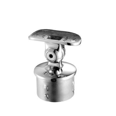 China Modern 304 Stainless Steel Round Post Cap With Fixed Radius Handrail Saddle Bracket Used To Support Top Guard Rail for sale