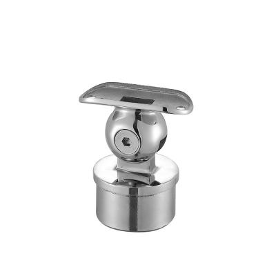 China Modern 304 Stainless Steel Round Post Cap With Fixed Radius Handrail Saddle Bracket Used To Support Top Guard Tube Rail for sale