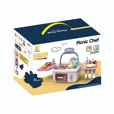 China Baby learning new education picnic children's kitchen toys set and multi-function gift toys kitchen set toys for children for sale