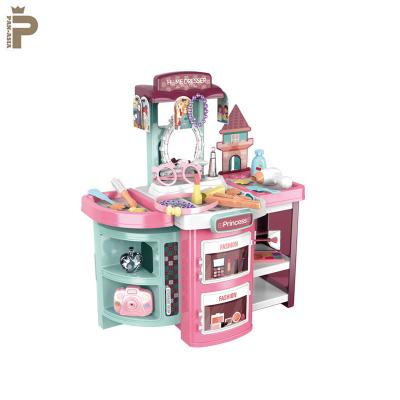 China Newest Foldable Collapsible Girl Pretend Play Toy Simulation Dressing Make Up Cosmetic Mirror Table Set for sale